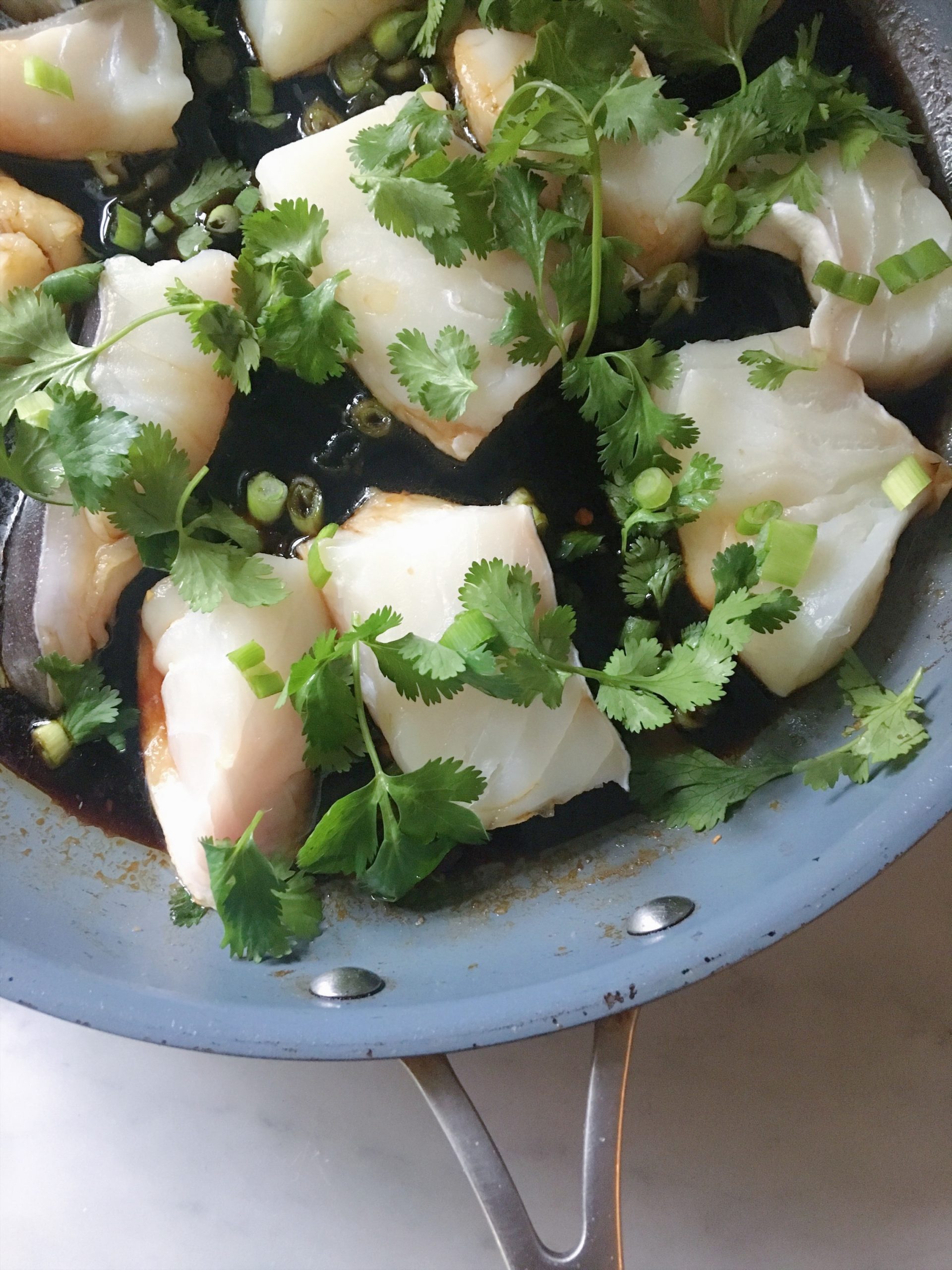 Asian Style Poached Halibut + How To Poach Fish