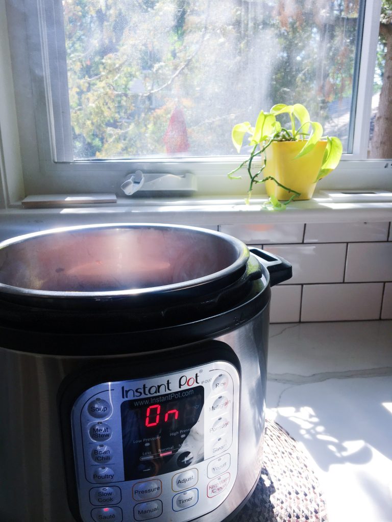 instant pot in front of a window for the homefoodie holiday gift guide