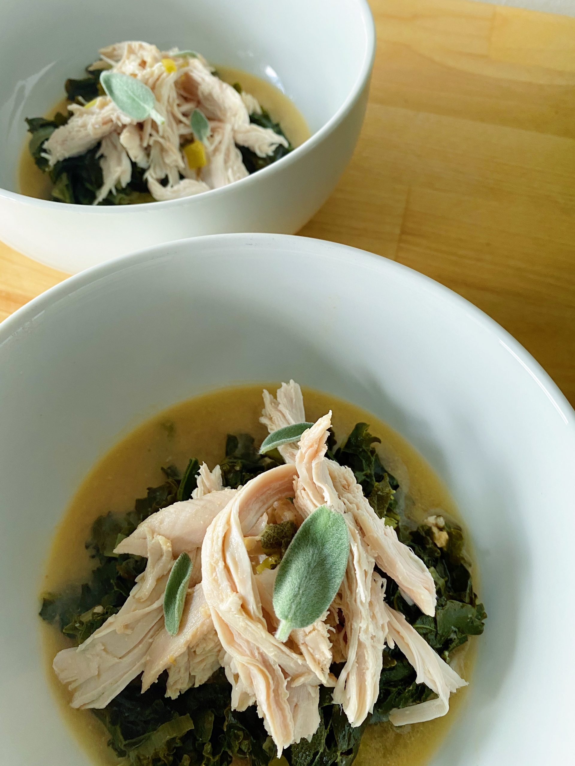 Miso Braised Turkey Breast with Kale Greens